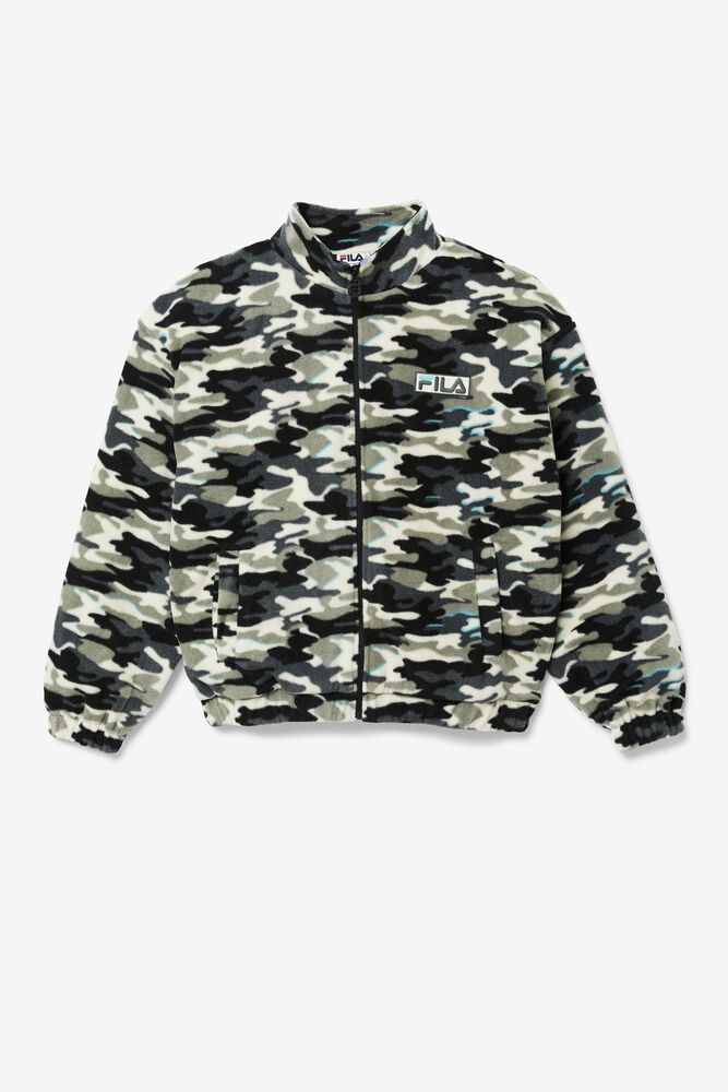 Fila Jacket Mens Black - Frantry Camo - Philippines 2897401-JX